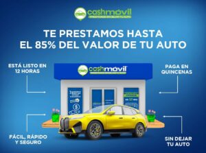 Ilustración de carro amarillo con detalles sobre ChasMóvil
